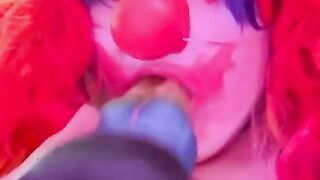 SSBBW sloppy clown girl blowjob