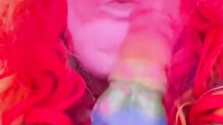 SSBBW sloppy clown girl blowjob