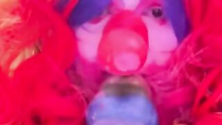 SSBBW sloppy clown girl blowjob