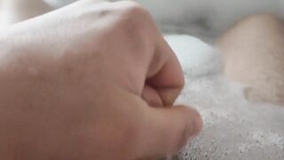 Tight Foreskin Play Precum In Bath