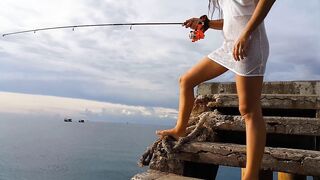 Public NO PANTIES # Fishing without panties among fishermen