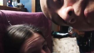 Wife Deep Throats and Face Fucks for the First Time