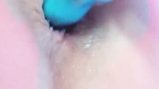 wet hairy asshole fingering show close up