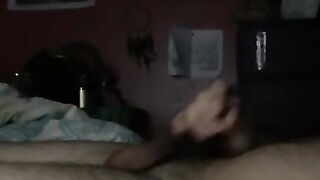 Horny stroking my brown cock to bbw masturbating