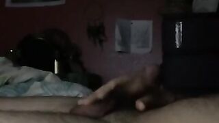 Horny stroking my brown cock to bbw masturbating