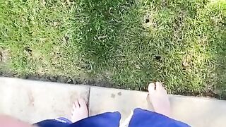 Pissing in bare feet, nice and yellow????????????