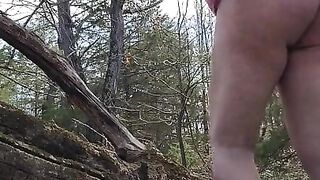 Cumshot in the woods