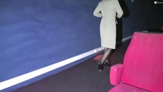 A french wife fucked and creamed in a porn cinema