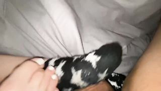 Black Fuzzy Sockjob/footjob Teen Slut