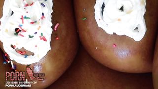 Ice Creamy Cake Lets Celebrate with Cream Masturbation Pierced and Boobs