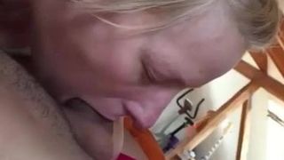 Nasty Girl Licks Up Drool During Deepthroat