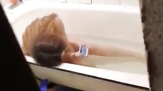 French girl exposed at bathroom on Periscope