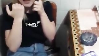 Talking on Phone Blowjob