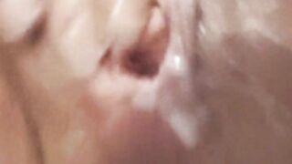 My husband's friend cums on my pussy in a public bathroom and I need to touch myself more and I take out all his cum