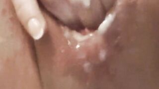 My husband's friend cums on my pussy in a public bathroom and I need to touch myself more and I take out all his cum