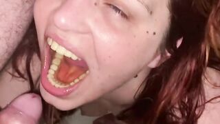 Slave slut mouth served as a toilet