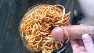 Fucking the leftover spaghetti. Added some cream sauce ???? Fantasizing sex on your period.