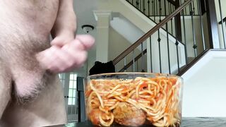 Fucking the leftover spaghetti. Added some cream sauce ???? Fantasizing sex on your period.