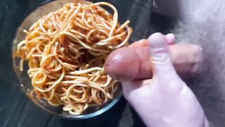 Fucking the leftover spaghetti. Added some cream sauce ???? Fantasizing sex on your period.