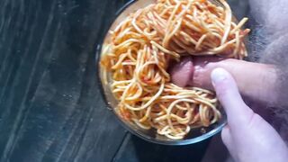 Fucking the leftover spaghetti. Added some cream sauce ???? Fantasizing sex on your period.