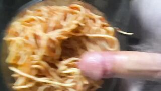 Fucking the leftover spaghetti. Added some cream sauce ???? Fantasizing sex on your period.