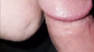 CLOSE UP: ASMR - Sensual POV - Roomate Sucking Cock - Tongue and Lips - BLOWJOB - Cumming In Mouth