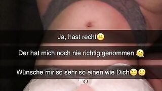 18 year old girlfriend cheats on her boyfriend on Snapchat and lets herself cum all over cuckold sex