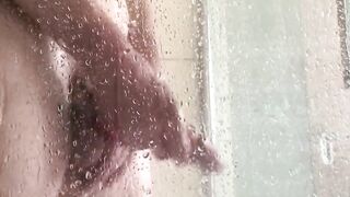 Soft play with a huge dick in shower