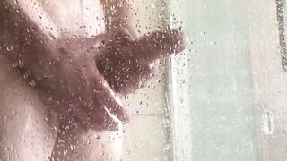 Soft play with a huge dick in shower