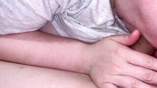 deep blowjob, lactation, pregnant, breastfeeding, milk splashing, homemade, milking from breast on t