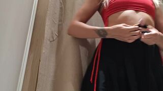 I took off my wife on camera in the fitting room of the store