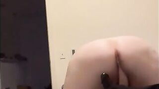 Roommate Almost Caught Tight Redhead Riding Dildo