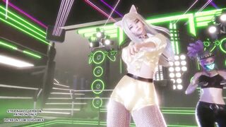 [MMD] T-ARA - Sugar Free Ahri Seraphine Akali Sexy Hot Kpop Dance League Of Legends 4K Uncensored