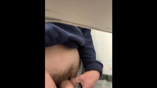 Teen masturbates in airplane bathroom