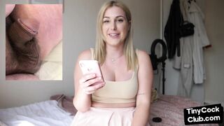 SPH solo busty babe talking dirty about small poor dickies