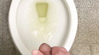 Working desperate to piss running to public restroom huge dick moaning relief almost wet myself