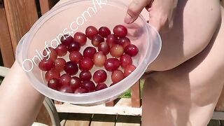 The grape escape! Inserting and expelling grapes out of my ass