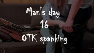 Hard OTK spanking husband