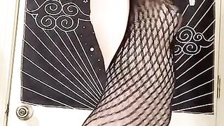 dancing in a sheer fishnet dress- twerking my pawg ass and bouncing my big tits