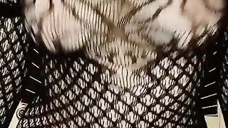 dancing in a sheer fishnet dress- twerking my pawg ass and bouncing my big tits