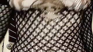 dancing in a sheer fishnet dress- twerking my pawg ass and bouncing my big tits