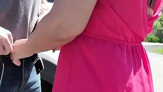 Busty Teacher Paid A Ride at the Roadside