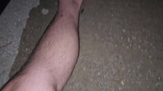 Peeing on hubby in driveway