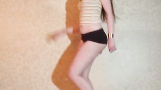 Amateur Dance & Strip from Booty Shorts to Full Nude.(high Heels Included)