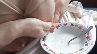 Milking Boobs.spray milk.Mom.Lactation