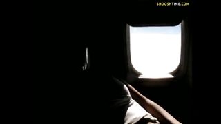 Teen masturbate in Airplane