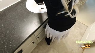 Pussy Grool & Pee! my Hot Blonde GF Shows Upskirt no Pantie Pee Grool