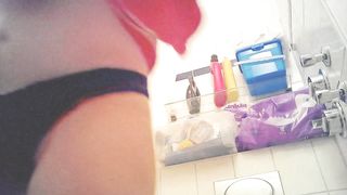 German Student Elena Bathroom Cam