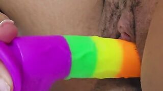 My Rainbow Dildo in My Pussy