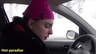 36 female sneezes in the snow whose several while driving a car